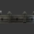 Ancient Stone Circular Fortress Wall Model With Detailed Towers And Archway Structure