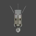 Advanced Spacecraft With Antenna Solar Panels And External Structure In Space