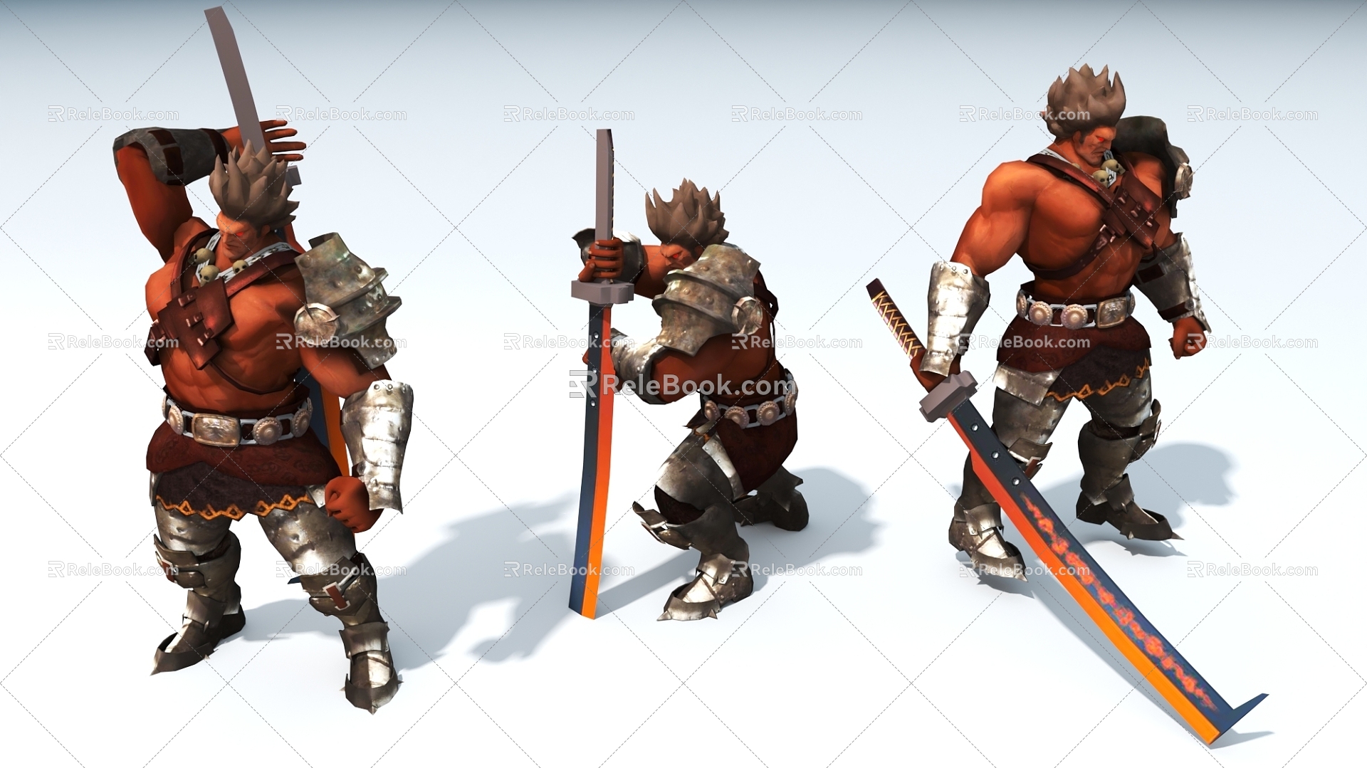 Samurai game character virtual character 3d model