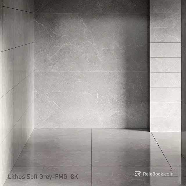 Gray Marble Wall Panels and Floor Tiles as Modern Interior Building Components 3d model 