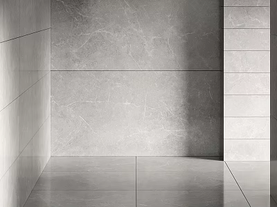 Gray Marble Wall Panels and Floor Tiles as Modern Interior Building Components 3d model
