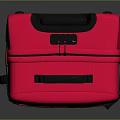 Red Suitcase With Black Straps And Handle For Travel Use 3d model