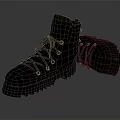 Black Leather Lace Up Boots with Thick Treaded Sole and Durable Stylish Design