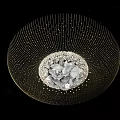 Modern Ceiling Design With Circular Crystal Centerpiece Radial Lines And Embedded Lighting Effects 3d model