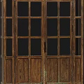 Classic Wooden Double Doors With Glass Panels And Traditional Frame Design