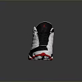 Stylish High Top Sneakers In White Black With Red Accents And Jumpman Logo