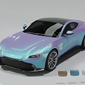 Stylish Gradient Colored Sports Car With Custom Color Swatches And Sleek Design