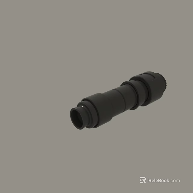 Black Cylindrical Mechanical Part 3D Model With Detailed Structure And Engineering Design 3d model