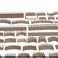 Various Landscape Bridge Designs With Different Railings And Curved Architectural Structures 3d model