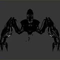 Black Mechanical Spider Creature With Sharp Multiple Limbs And Futuristic Design