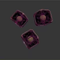 Three Black Dice With Golden Edges As Daily Living Supplies In Suspended Design