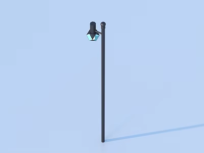 Outdoor Light With Black Metal Pole Modern Design LED Lighting For Garden Pathway 3d model