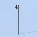 Outdoor Light With Black Metal Pole Modern Design LED Lighting For Garden Pathway