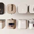 Modern Kitchen Appliances In Neutral Colors With Various Designs And Displays