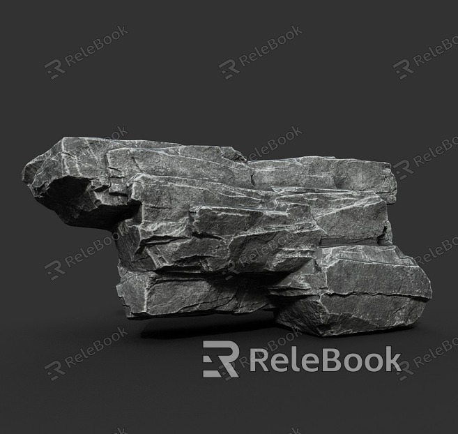 Rock Block Stone Obsidian Granite Natural Landscape model