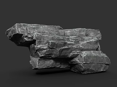 Natural Stone Decorative Element With Irregular Shape And Rough Textured Surface 3d model