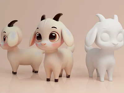 Cute Cartoon Reptiles With Different Colors And Adorable Expressions In Standing Poses 3d model