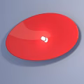 Red Oval Wall Light With Smooth Surface Small Light Source Mounted On Light Blue Wall 3d model
