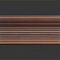 Red Wooden Slat Outdoor Bench with Silver Metal Frame for Garden Seating