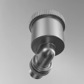 Heating Pipe Metal Fitting With Silver Finish Adjustment Knob And Threaded Connector 3d model