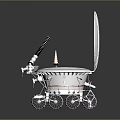 Lunar Rover With Large Solar Panel Multiple Wheels And Communication Antenna