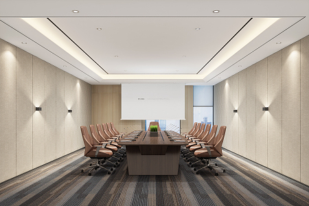 Modern Meeting Room Ceiling Carpet Chair Downlight 3d model