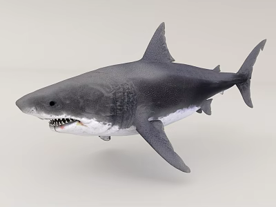 Great White Shark Majestic Ocean Predator with Sharp Teeth and Powerful Fins 3d model
