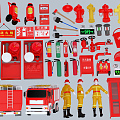 modern fire extinguisher fire fighting equipment 3d model