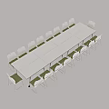 Modern Rectangular Conference Table With Multiple Chairs Arranged In Meeting Room 3d model