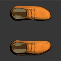 Orange Outdoor Work Boots With Brown Collar Laces And Thick Rubber Sole Design