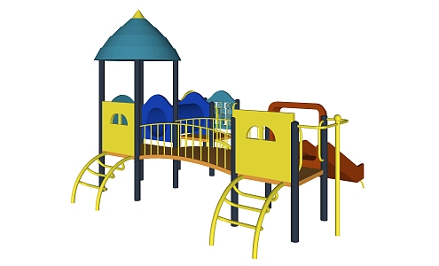 Modern play equipment children's activity field 3d model