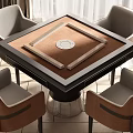 Modern Mahjong Table and Chair Mahjong Table and Chair Combination 3d model