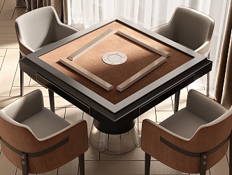 Modern Mahjong Table and Chair Mahjong Table and Chair Combination 3d model