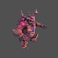 3D Mythical Creature Character With Spiked Armored Shell And Purple Core 3d model