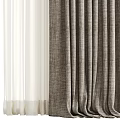 Modern Linen Curtains With Sheer Layer And Beige Gray Tones For Home Decor
