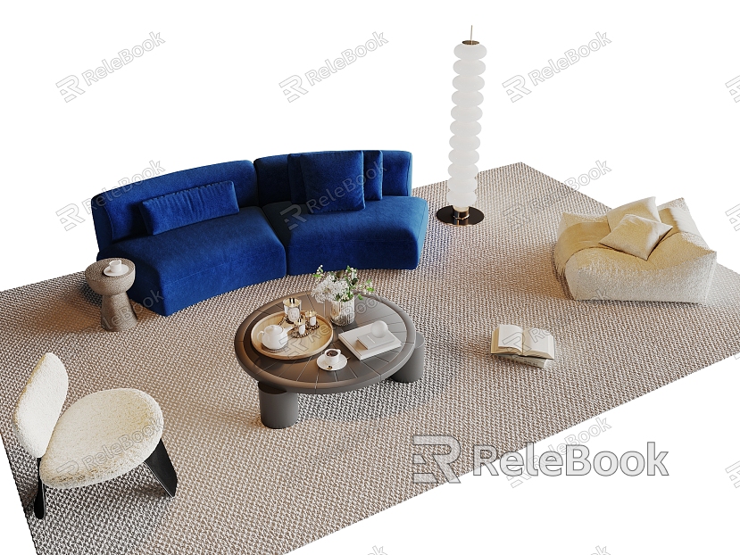 Modern minimalist sofa coffee table combination model