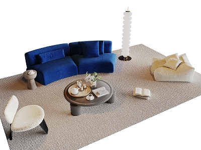 Modern minimalist sofa coffee table combination model