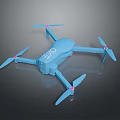 Blue EYO Drone With Four Pink Propellers And Sleek Modern Design