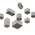 Modern White Downlights And Spotlights With Square Round Shapes For Ceiling Lighting 3d model
