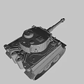 Vintage Military Vehicle Tank Featuring Cannon Barrel Tracks And 837 Marking Design