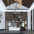 Modern Hotel Lobby Interior With Chandelier Staircase Decorative Art And Comfortable Seating