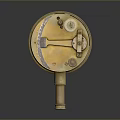 Antique Brass Astrolabe Vintage Astronomical Instrument with Knobs and Long Tube