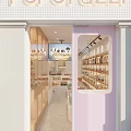Elegant Modern Shopping Mall Pastry Store With Display Cases And Warm Lighting Design