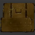 Vintage Brown Leather Suitcases With Brass Hardware And Stacked Arrangement