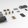 Various Industrial Equipment Components Including Heat Sinks Connectors And Metal Parts