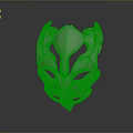 Character Using Biological Inspired Mask 3D Model With Intricate Carvings And Symmetrical Design 3d model