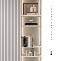 Modern White Bookshelves With Books Decorative Ornaments And Stylish Design