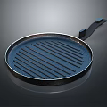 Durable Cast Iron Grill Pan With Non Stick Surface For Kitchen Cooking 3d model