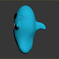 Cute Blue Cartoon Game Movie Character With Big Eyes Red Tongue And Glowing Body