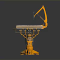 Sturdy Workbench Furniture With Yellow Mechanical Arms And Flat Worktop Design